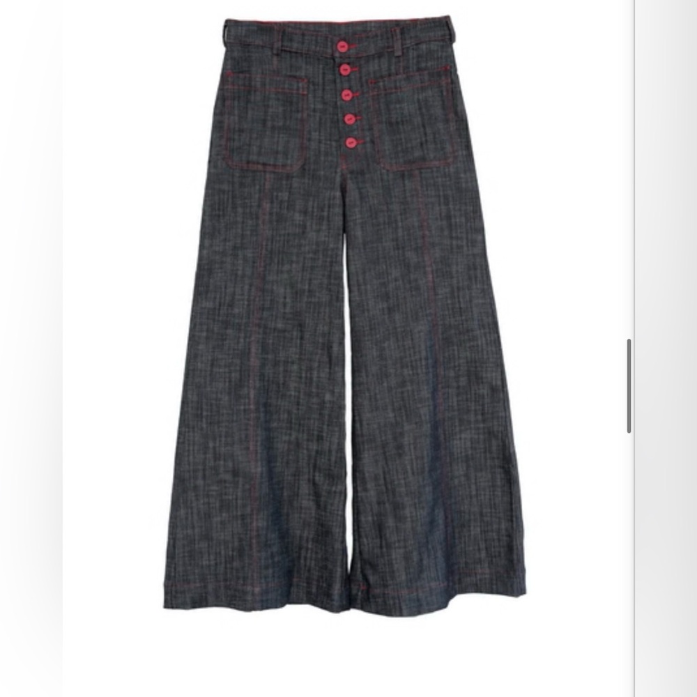 Lesley Evers Roxanne Wide Leg Cropped Jeans (See Description)